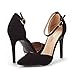 DREAM PAIRS Women's Oppointed-Lacey Pointed Toe Ankle Strap High Heel Stiletto Pumps Wedding Dress Shoes,Size 5.5,Black/Nubuck,Oppointed_Lacey