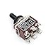Baomain 1-Pack Waterproof Toggle Switch RT1322FS,Momentary (ON)-Off-(ON) DPDT 6-Pin 15A/250V AC 20A/125V AC,12mm mounting Hole,Screw Terminal,for Household Appliances,Electronic Industrial Equipment