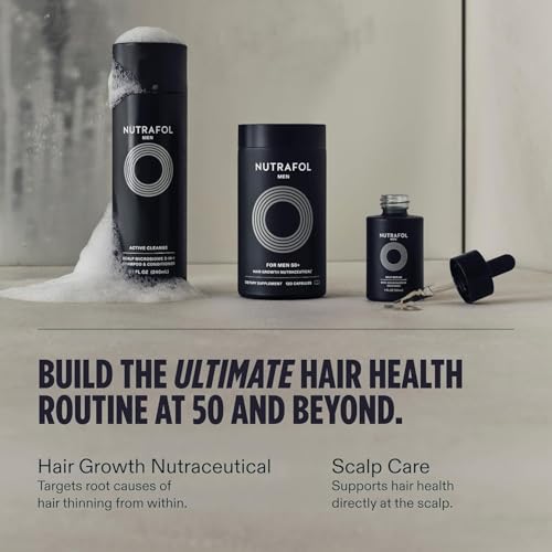 Nutrafol Men 50+ Hair Growth Supplements, Clinically Tested for Visibly Thicker Hair and Scalp Coverage, #1 Dermatologist-Recommended Hair Growth Supplement Brand - 1 Month Supply