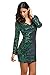 Meaneor Women's Sequin V-Neck Long Sleeve Bodycon Sheath Mini Dress US Store