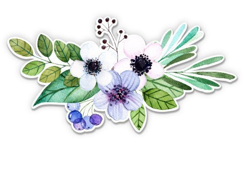 Magnet Flower Bouquet Watercolor Boho Artistic - Magnetic vinyl sticks to any metal fridge, car, signs 5"