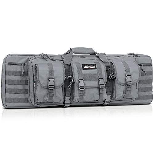 Savior Equipment American Classic Tactical Double Long Rifle Pistol Gun Bag Firearm Transportation Case w/Backpack - 36 Inch Ash Gray