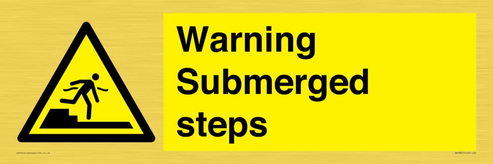 Warning Submerged steps Sign - 600x200mm - L62