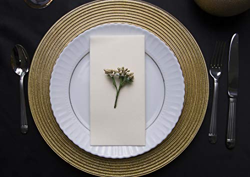 Ivory Napkins | Linen Feel Guest Disposable Cloth Like Paper Dinner Napkins | Hand Towels | Soft, Absorbent, Paper Hand Napkins for Kitchen, Bathroom, Parties, Weddings, Dinners Or Events | 50 Pack