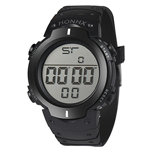 image for Nmch Waterproof Watch,Fashion Men's Boy LCD Digital Stopwatch Date Rub