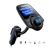 Car Mp3 Bluetooth,PUNICOK Wireless Car Bluetooth Adapter,Bluetooth FM Transmitter With USB Car Charger 1.44 Inch LCD Display Car Kit.