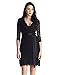 Grapent Women's Lace 3/4 Sleeves Midi Business Cocktail Short Formal Wrap Dress