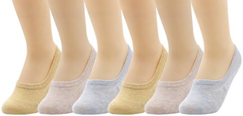 Ganirry Women's Casual No Show Candy Colorful Cotton Socks 6 Pack (Non Slip Moisture wicking Highly breathable)