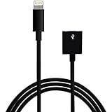 iProtect Extensi&oacute;n Cable de conector Lightning a USB Dock Extender 1m para Apple iPhone 5-5s-5c, 6, 6s iPad Air, Air 2, iPad mini, mini 2, iPod Touch 5G, iPad 4, iPod Nano 7G - Negro