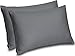 Utopia Bedding Premium Cotton Zippered Pillow Cases/Covers 300 Thread Count Pack of 2 Elegant Design - Hotel Quality - Pure Natural Cotton (King, Grey)