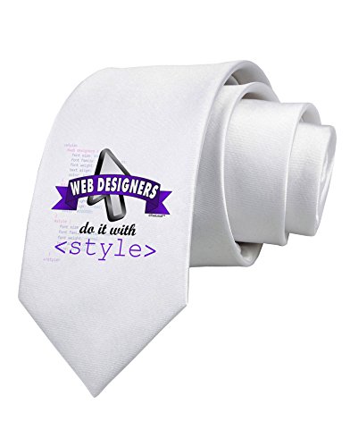 TooLoud Web Designers - Style Printed White Neck Tie