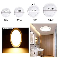 Flush Wood Lights Modern Dimmable * Ceiling Light With Remote Control - 3000K-6500* Temperature Adjustable, Acrylic & Iron Flush Mount Fixture, 90+ CRI, Energy-* For Living Room, Kitchen, Dining Room (Black), Ceiling