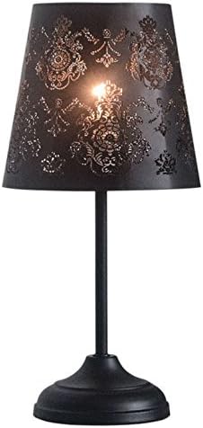 KANSTAR 15" Bed Side Table Lamp Desk Lamp With Lamp Shade (Black Ornate)