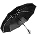 Rovtop Compact Travel Umbrella, Reinforced Windproof Frame, Auto Open/Close Black Sun/Rain Umbrella