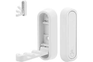 ULTECHNOVO 2 Pack Foldable Wall Hooks, Heavy Duty White Folding Coat Hanger for Hanging Clothes, Zinc Alloy Retractable Towel