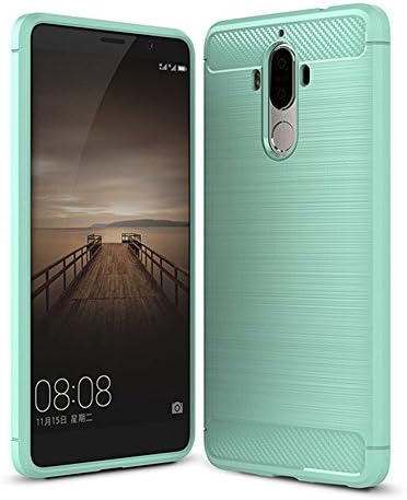 Huawei Mate 9 Case, Ultra Slim Rugged Armor Anti-Fingerprint Anti-Scratch Shockproof TPU Soft Silicone Brushed Texture Back Case Cover for Huawei Mate 9 5.9 Inch Smartphone, Green