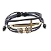 Mens Leather Bracelet 2Pcs Braided Cuff Wrap Bracelet leather wristband For Men Adjustable