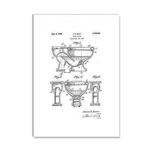 Toilet System Patent Print, Outhouse Decor, Toilet Wall Art