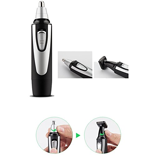 EDTara 2 in 1 Portable Battery Powered Ear & Nose Hair Trimmer Facial Hair Shaver Cleaner - Thumbnail 3