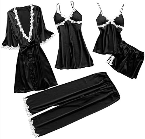 Women Sexy Sleepwear Dress Lace Lingerie Nightwear Underwear Babydoll 5PC Suit