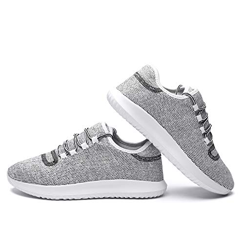Srenket Mens Casual Athletic Sneakers Mesh Running Shoes Lightweight Tennis Footwear for Men Walking Trail Workout Gray42 - Thumbnail 3