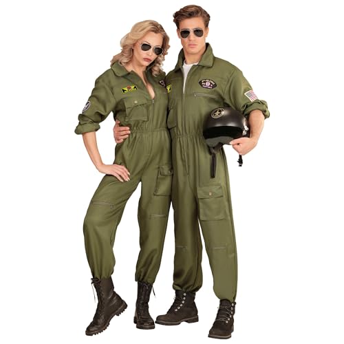 W WIDMANN MILANO Party Fashion - Disfraz de piloto de caza, mono, traje de piloto, uniforme, disfraces