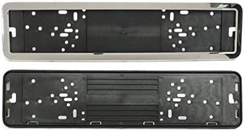 OscenLife 1 Pair 52cm x 11cm Front and Rear EU Plate Stainless Steel EU Number License Plate Bracket Frame Holder Car Styling