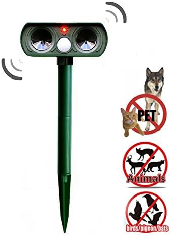 JzNova Solar Power Ultrasonic Animal Repeller, Outdoor Waterproof Animal Reject for Yard, Lawn, Garden - Repeller Cats, Dogs, Mice, Snakes, Foxes, Moles, Birds and Other Animals
