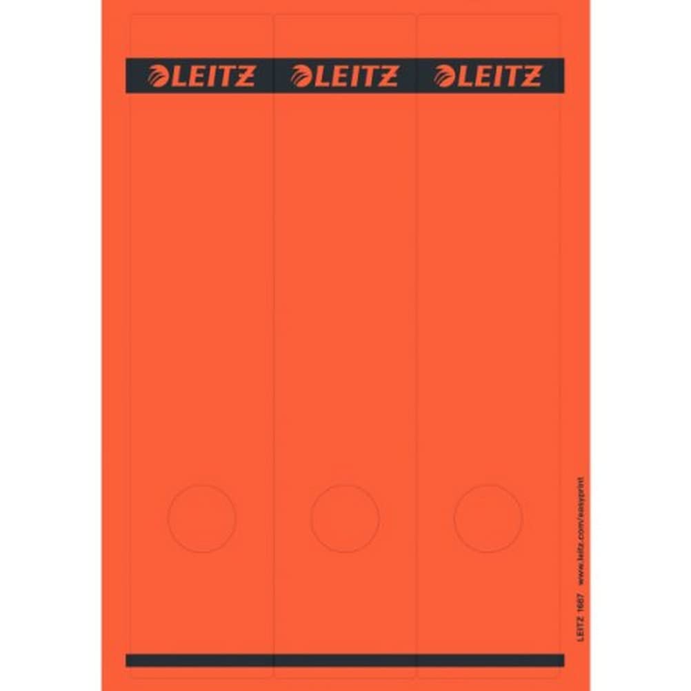 Esselte Leitz 16870025 Spine Labels Self-Adhesive/PC/Paper/Long/Wide Pack of 75 Red