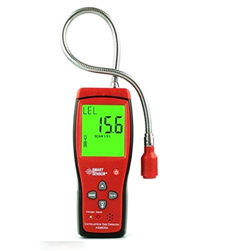 Digital Combustible Gas Leak Detector 0~50% LEL LCD Display Rechargeable Battery Powered Flexible Probe Alarm Portable Flammable Gas Monitor Tester Meter