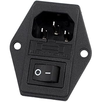URBEST 10A 250V AC Rocker Switch 3 Pin IEC320 C14 Inlet Module Plug