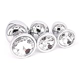 Eastern Delights 3 Pcs Jewelry Anal Plug Steel Metal Butt Plated Plug WITH Penis Condom (White)