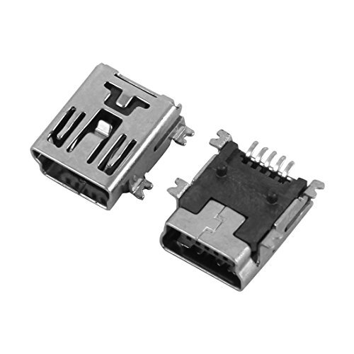 uxcell 10 Pcs Soldering Type Mini USB 5P Female Jack Connector