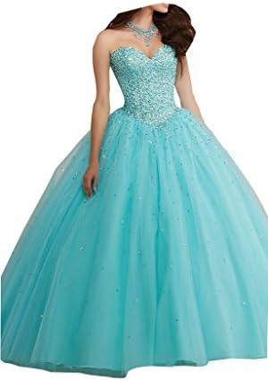 Mannisha Ball Gown Sweetheart Quinceanera Dresses Floor Length Beads Ruffles Prom Party Dress