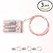 3 Sets RTGS 20 Red Color Micro LED String Lights Battery Operated on 7 Feet Silver Color Wire