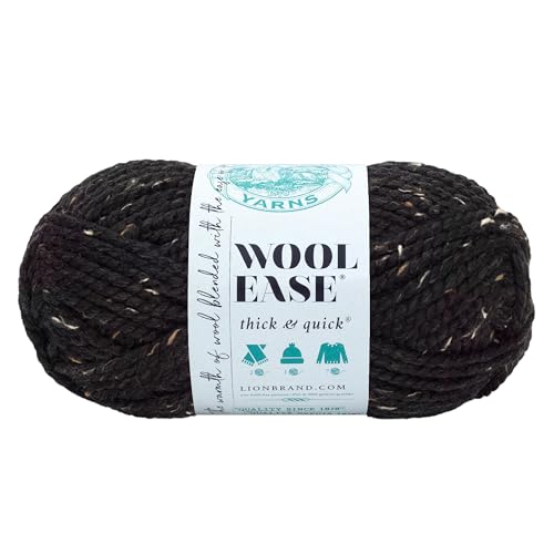 Lion Brand 640-155 Wool-Ease Thick and Quick Yarn, Obsidian, Acrylic, Multicolour, 4.44x8.8x4.44 cm