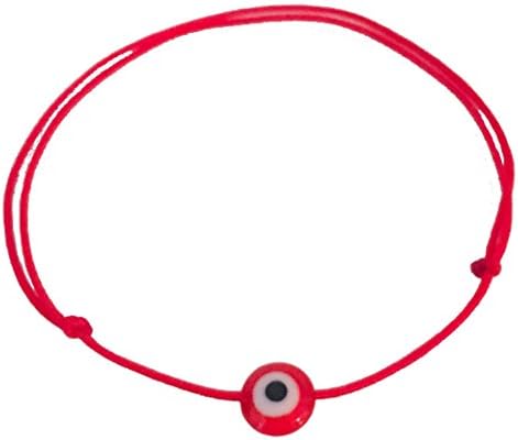 RED Glass Evil Eye Of Protection Red String Good Luck Bracelet, Adjustable by The Artsy Nomad; Unisex