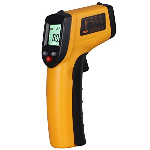 ANGGO IR Infrared Non-Contact Digital Temperature Gun Thermometer with Laser for Precisely Aiming, Bright LCD Display with LED Backlight (-58 Â°F to 716Â°F)