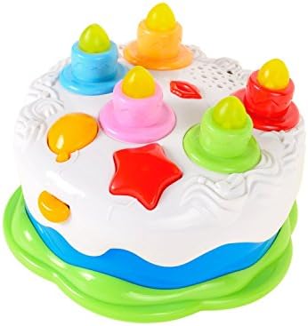 Luke4deals Musical Cake with Lights Music and Sounds – Cake with Candles Pretend Play Food – Toys for Girls and Boys Kids or Toddlers
