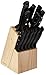 Farberware 22-Piece Triple Rivet Rust-Resistant Wave Edge High-Carbon Stainless Steel Knife Block Set, Beechwood/Black