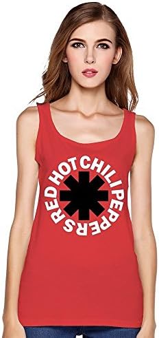 WYKY Womens Red Hot Chili Peppers RHCP Asterisk Red Camisole Tank Top