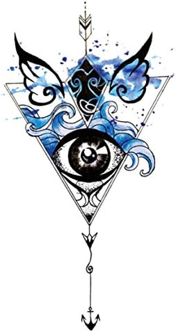 the 3rd eye angel wing the sixth chakra 8.25" temporary tattoo fake tattoos