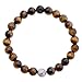 Top Plaza Unisex 8mm Agate Opalite Tiger Eye's Stone Beaded Bracelet, Healing Energy Balance Beads, 6-7 Inches