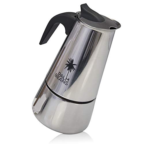 Palm Beans Espressokocher Induktion geeignet | Edelstahl | 4-6 Tassen Espressokanne | 12oz Mokkakanne – Bild 5