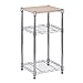 Honey-Can-Do SHF-04345 3-Tier Steel Shelving Unit with Wood Top, Chrome, 14L x 15W x 30H