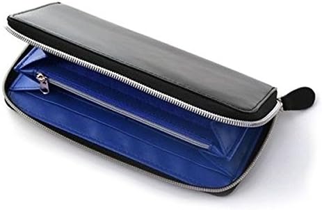Amazon Co Jp メンズ 長財布 本革 牛革 ラウンドファスナー ブランド ブラック ブルー 黒 青 服 ファッション小物