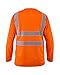 Kolossus 100% Polyester ANSI Class 2 Compliant High Visibility Long Sleeve Safety Shirt (Orange, Large)