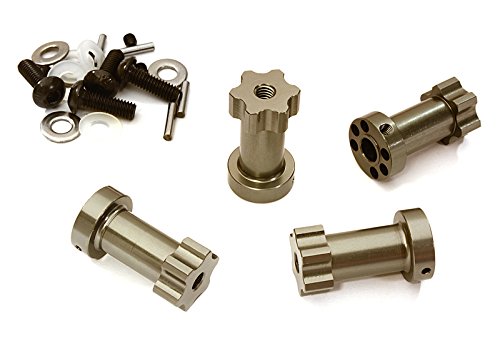 Integy RC Model Hop-ups C28017GUN 12mm Hex Extended Wheel (4) Hub 22mm Thick for Most 1/10 Traxxas