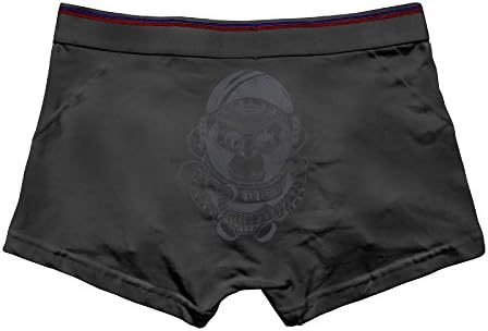 THIS STORE Men's Brief Boxer Briefs Low-Waisted Underpants Cotton Underwear Monkey Astronaut Silhouette Front Printed Knickers Valentine's Day