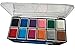 FACE PAINT | Full face & body paint set: 3 brushes, 30 stencils, 12 colors in strong palette tray | Water activated, non toxic, hypoallergenic | Children / adults / professional supplies